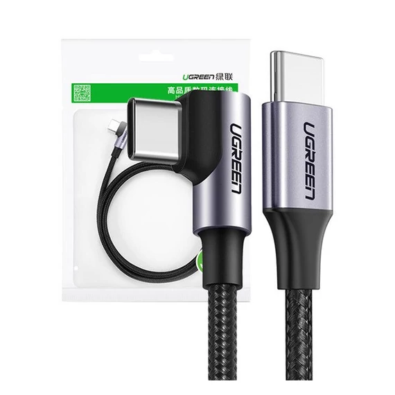Ugreen USB-C-USB-C, QC 3.0 adatkábel, PD, 3A, 60W, 1m, fekete