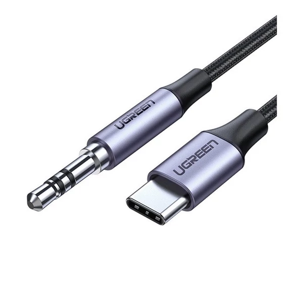 Ugreen AV143 3,5 mm-es mini jack AUX kábel, USB-C, 1m, fekete