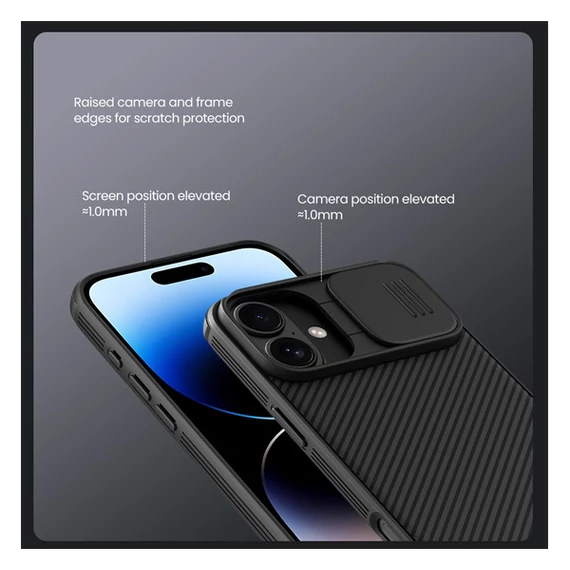 Nillkin CamShield Pro Apple iPhone 16 műanyag hátlap tok, fekete