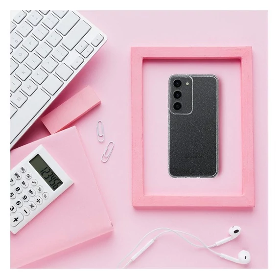 Clear 2mm Samsung A16 5G csillámos szilikon tok, átlátszó