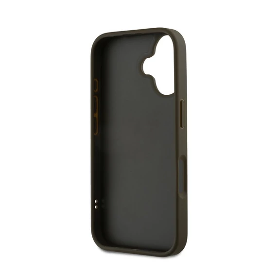 DKNY PU Leather Stack Logo iPhone 16 tok csuklópánttal, zöld