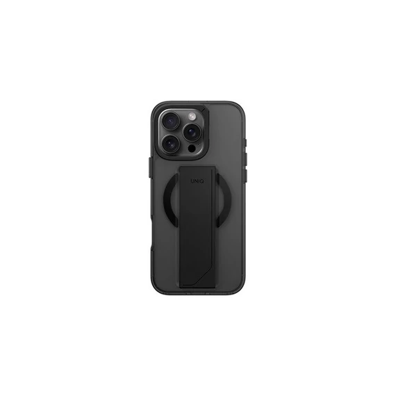 Uniq Heldro Max iPhone 16 Pro MagSafe tok kitámasztóval, fekete/szürke