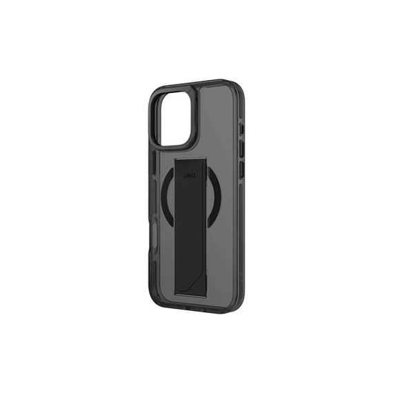 Uniq Heldro Max iPhone 16 Pro MagSafe tok kitámasztóval, fekete/szürke