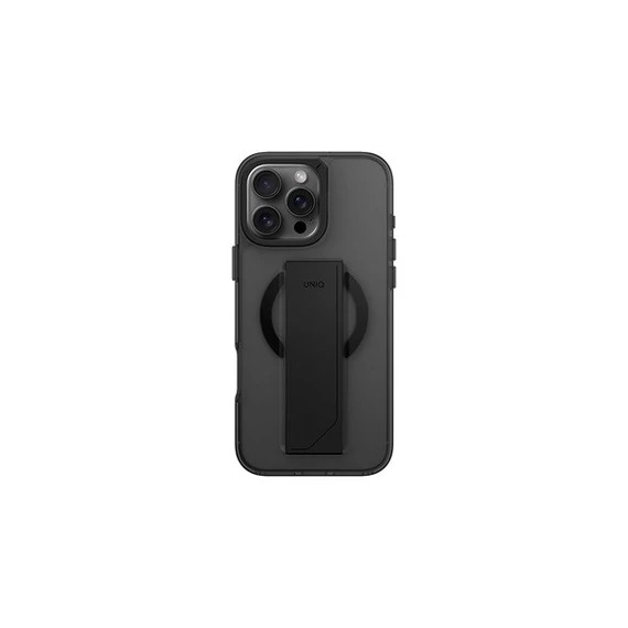 Uniq Heldro Max iPhone 16 Pro Max MagSafe tok kitámasztóval,  fekete/szürke