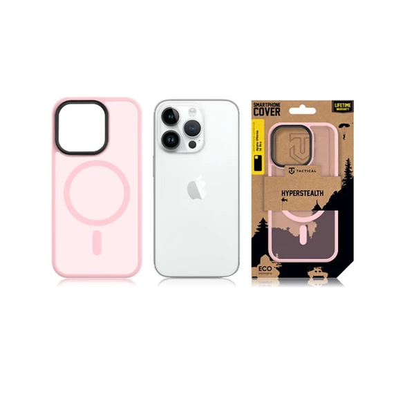 Tactical MagForce Hyperstealth iPhone 14 Pro hátlap tok, áttetsző/rózsaszín