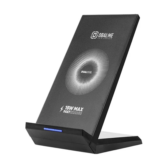OBAL:ME StandCharger asztali tartó vezetéknélküli töltéssel, 15W, fekete