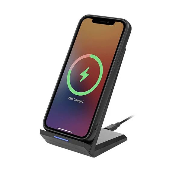 OBAL:ME StandCharger asztali tartó vezetéknélküli töltéssel, 15W, fekete