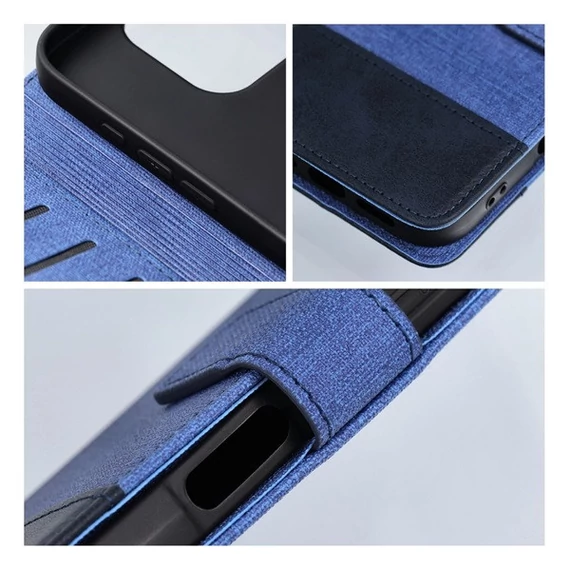 Gomma iPhone 16 flip/oldalra nyíló tok kártyatartó résszel, kék