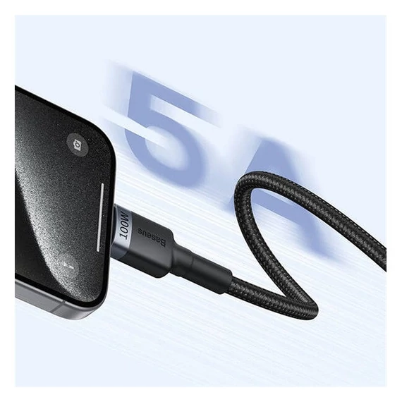 Baseus Cafule USB-C USB-C töltőkábel, 100W,2m, fekete-piros/fekete-szürke
