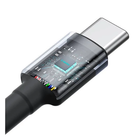 Baseus Cafule USB-C USB-C töltőkábel, 100W,2m, fekete-piros/fekete-szürke