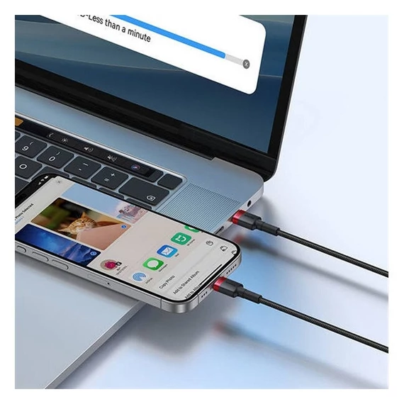 Baseus Cafule USB-C USB-C töltőkábel, 100W,2m, fekete-piros/fekete-szürke