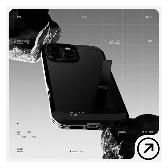 Spigen Tough Armor T MagFit Apple iPhone 16 Pro Max tok, Magsafe tok, fekete