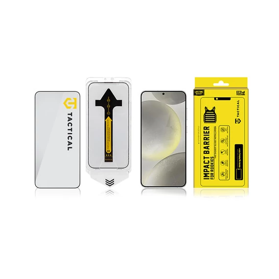 Tactical Impact Barrier Samsung Galaxy S24+ / S25+ tempered glass kijelzővédő fólia felhelyező kerettel