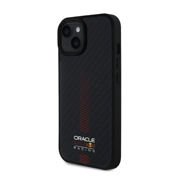 Red Bull Powerbar iPhone 15 Carbon MagSafe tok, fekete