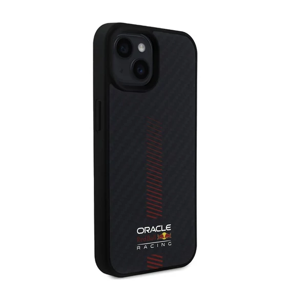 Red Bull Powerbar iPhone 15 Carbon MagSafe tok, fekete
