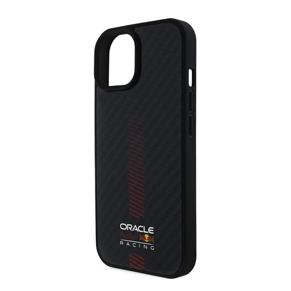 Red Bull Powerbar iPhone 15 Carbon MagSafe tok, fekete