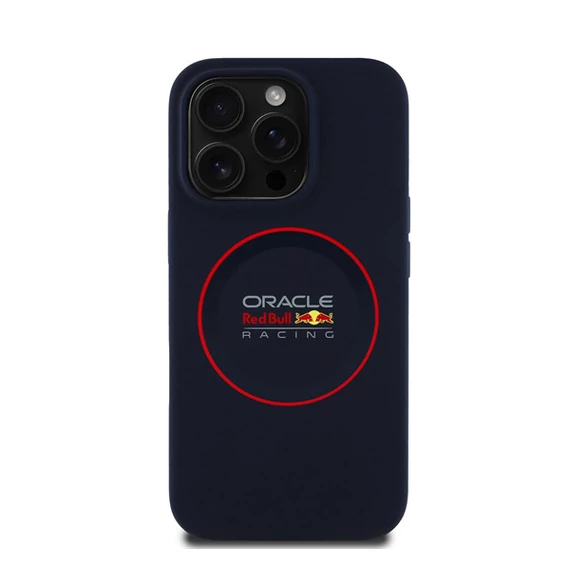 Red Bull Red Ring iPhone 14 Pro szilikon MagSafe tok, tengerészkék