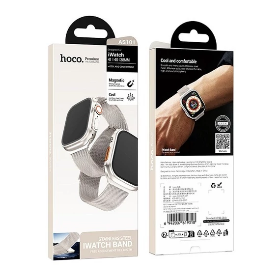 Hoco AS101 Apple Watch 38 / 40 / 41mm szíj, bézs