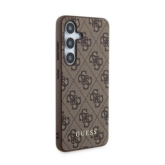 Guess 4G Metal Gold Logo Samsung Galaxy A55 hátlap tok, barna, GUOHCSA55G4GFBR