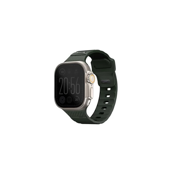 Uniq Stride KFM Apple Watch 49mm gumis szilikon szíj, sötétzöld