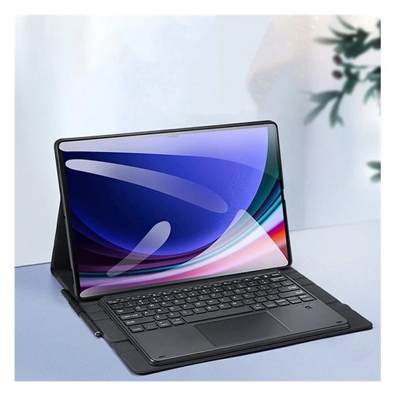 Dux Ducis DK Samsung Tab S10 Ultra/S9 Ultra/S8 Ultra kihajtható tok vezeték nélküli billentyűzettel, fekete