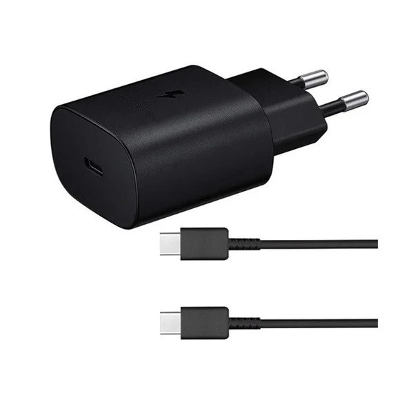 Samsung EP-TA800EBE kompatibilis hálózati töltő adapter + EP-DA905BBE USB-C kábel, fekete, ECO csomagolásban