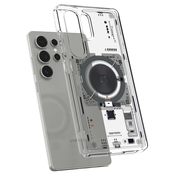 Spigen Ultra Hybrid MagFit Samsung Galaxy S25 Ultra tok, Neo One, átlátszó