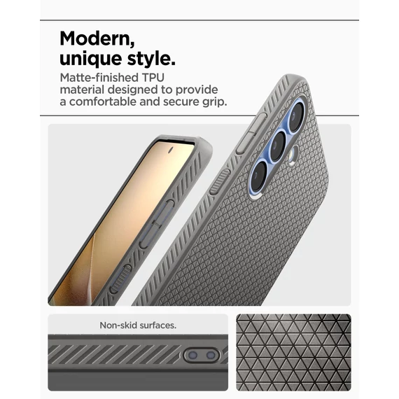 Spigen Liquid Air Samsung Galaxy S25 Ultra tok, Marble, szürke