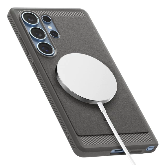 Spigen Rugged Armor MagFit Samsung Galaxy S25 Ultra tok, Marble, szürke