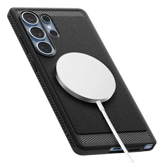 Spigen Rugged Armor MagFit Samsung Galaxy S25 Ultra tok, Matte, fekete