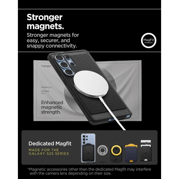 Spigen Rugged Armor MagFit Samsung Galaxy S25 Ultra tok, Matte, fekete