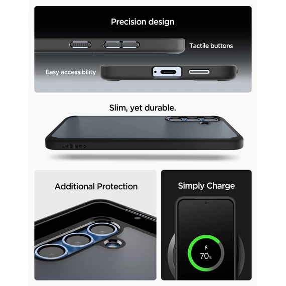 Spigen Ultra Hybrid Samsung Galaxy S25+ tok, Frost Black, fekete