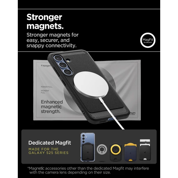 Spigen Rugged Armor MagFit Samsung Galaxy S25+ tok, Matte, fekete