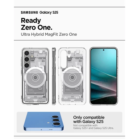 Spigen Ultra Hybrid MagFit Samsung Galaxy S25 tok, Zero One fehér