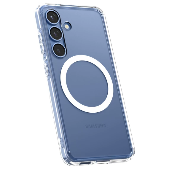 Spigen Ultra Hybrid MagFit Samsung Galaxy S25 tok, Clear White, átlátszó-fehér