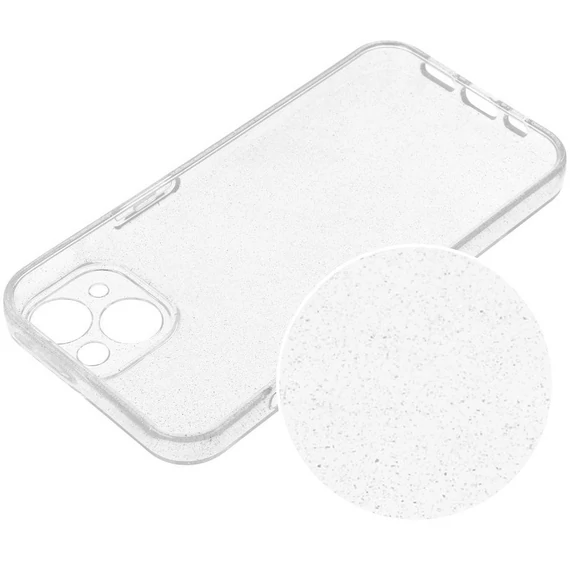 Clear 2mm Samsung Galaxy S25 csillámos szilikon tok, átlátszó