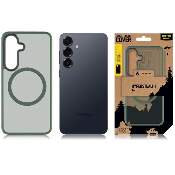 Tactical MagForce Hyperstealth Samsung Galaxy S25 hátlap tok, áttetsző/sötétszöld