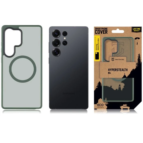 Tactical MagForce Hyperstealth Samsung Galaxy S25 Ultra hátlap tok, áttetsző/sötétszöld
