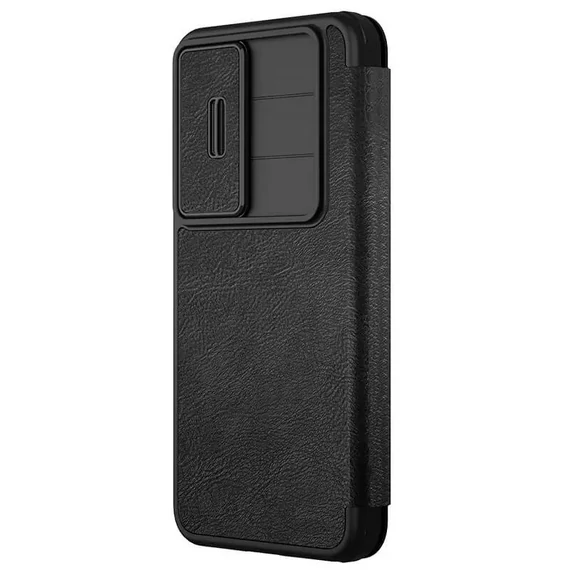 Nillkin Qin Pro Samsung Galaxy S25 bőr flip tok, fekete