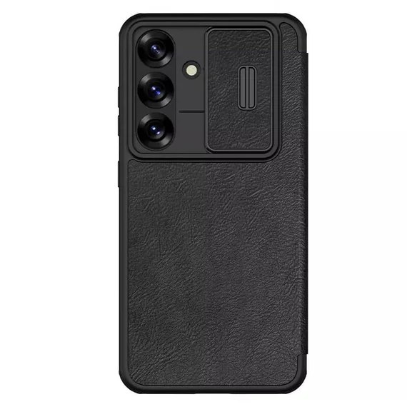 Nillkin Qin Pro Samsung Galaxy S25+ bőr flip tok, fekete