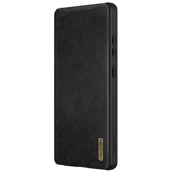 Nillkin Qin Pro Samsung Galaxy S25 Ultra bőr flip tok, fekete