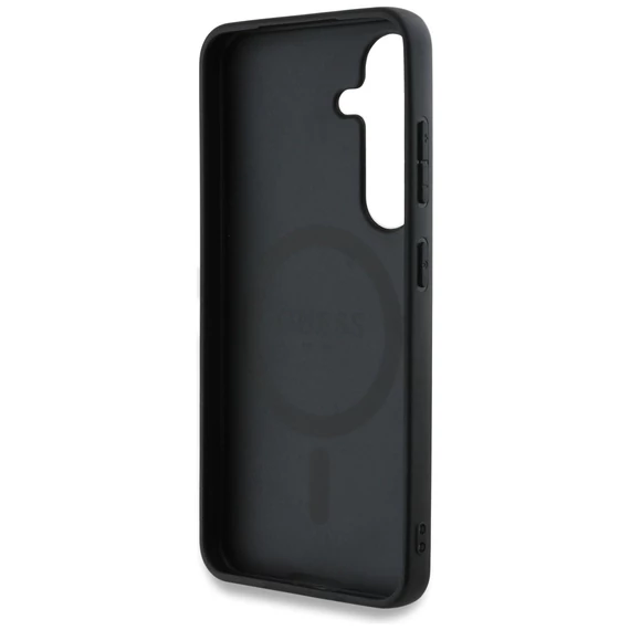 Guess 4G Round Patch Classic Logo Samsung Galaxy S25+ MagSafe kemény hátlap tok, kék