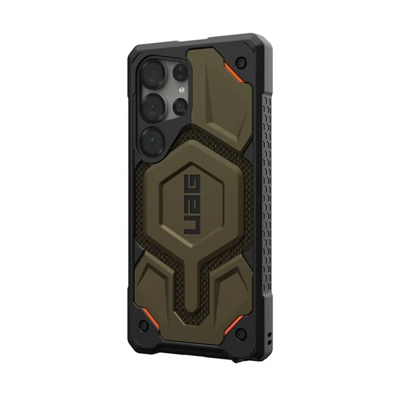 UAG Monarch Pro Samsung Galaxy S25 Ultra mágneses tok, kevlar element green