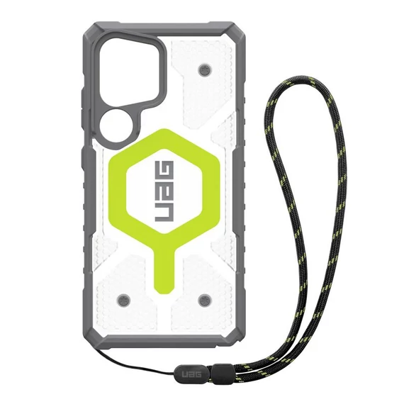 UAG Pathfinder Samsung Galaxy S25 Ultra Clear Magsafe tok, active neon lanyard