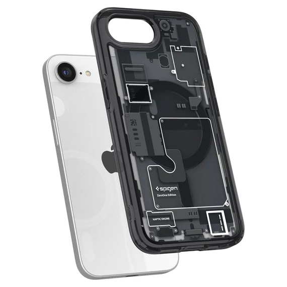 Spigen Ultra Hybrid MagFit Apple iPhone 16e MagSafe tok, Zero One, fekete