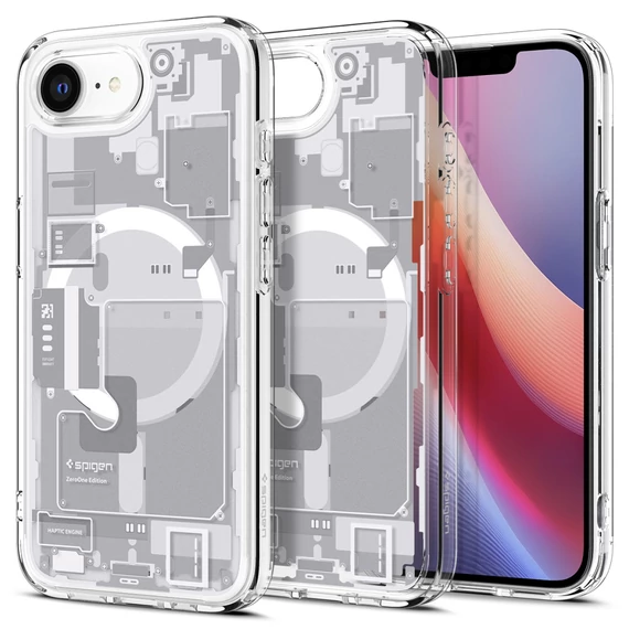 Spigen Ultra Hybrid MagFit Apple iPhone 16e MagSafe tok, Zero One, fehér