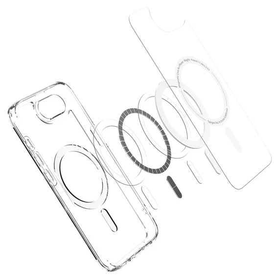 Spigen Ultra Hybrid MagFit Apple iPhone 16e MagSafe tok, Clear White, átlátszó-fehér