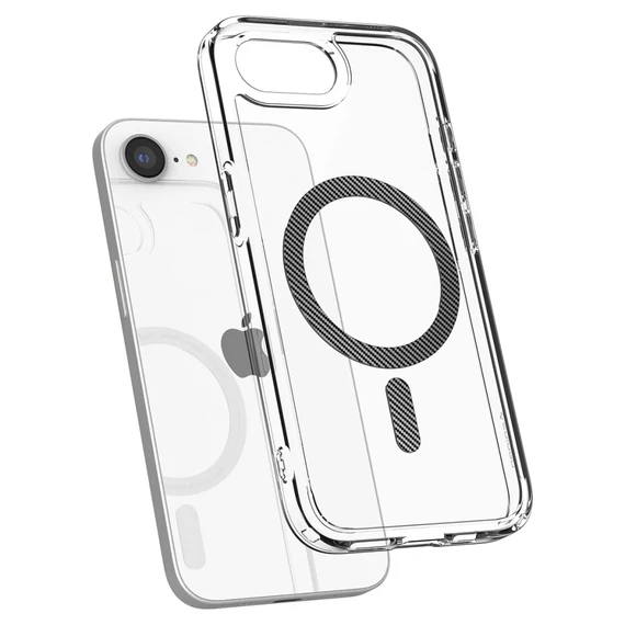 Spigen Ultra Hybrid MagFit Apple iPhone 16e MagSafe tok, Carbon Fiber,  átlátszó-fekete