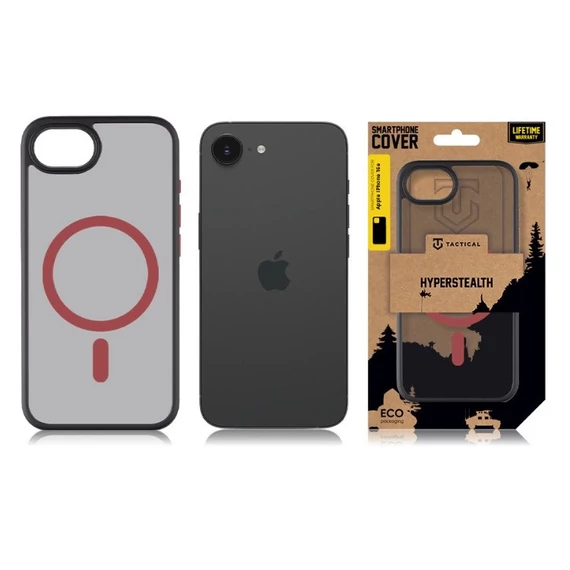 Tactical MagForce Hyperstealth 2.0 Apple iPhone 16e magsafe tok, fekete/piros