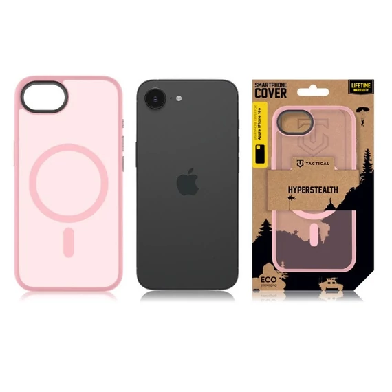 Tactical MagForce Hyperstealth Apple iPhone 16e MagSafe tok, áttetsző/rózsaszín